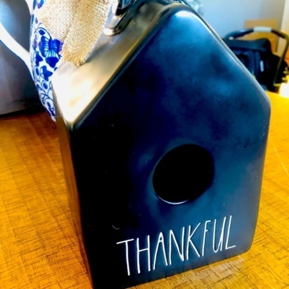 Rae Dunn THANKFUL Ceramic Birdhouse Fall Decor NWT